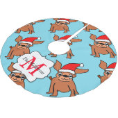 Jupon De Sapin En Polyester Brossé Chihuahua de Noël monogramme (Angle)