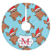 Jupon De Sapin En Polyester Brossé Chihuahua de Noël monogramme (Devant)