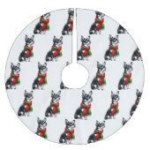 Jupon De Sapin En Polyester Brossé Chihuahua portant une écharpe d'hiver (Devant)