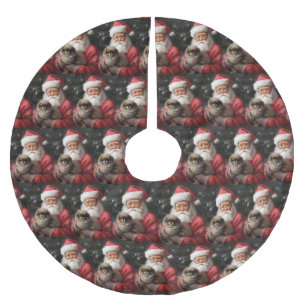 Jupon De Sapin En Polyester Brossé Chin japonais avec Noël Festif du Père Noël
