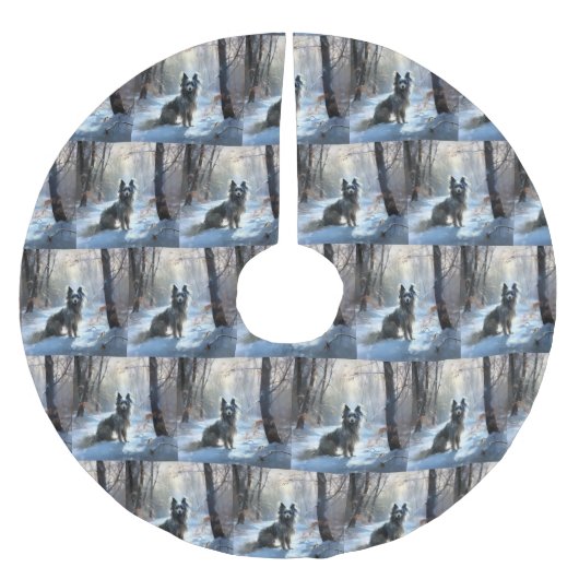 Jupon De Sapin En Polyester Brossé Chinois Crested Laisser Il Neige Noël (Devant)