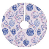 Jupon De Sapin En Polyester Brossé Chinoiserie Christmas Pink & Blue  (Devant)