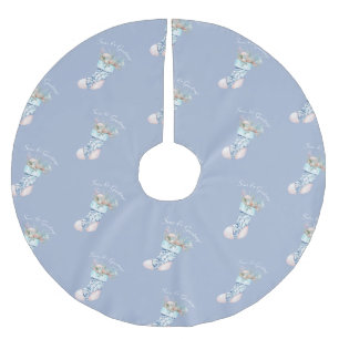 Jupon De Sapin En Polyester Brossé Chinoiserie Coastal Grandma Stocking Tree Jupe
