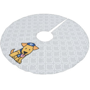 Jupon De Sapin En Polyester Brossé Chiot juif de Hanoukka labrador retriever