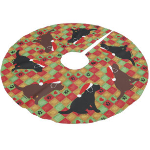 Jupon De Sapin En Polyester Brossé Chiots de Labrador d'édredon de Noël