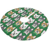 Jupon De Sapin En Polyester Brossé Chiots de vacances Vert (Angle)