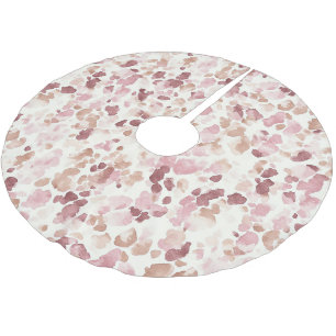 Jupon De Sapin En Polyester Brossé Chocolat à crème rose Brown Léopard Noël