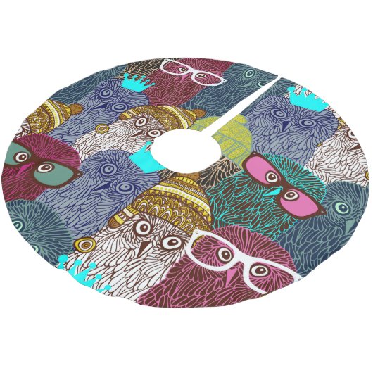 Jupon De Sapin En Polyester Brossé Chouette dans la couronne (Angle)