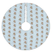 Jupon De Sapin En Polyester Brossé Chouette de Noël (Devant)