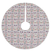 Jupon De Sapin En Polyester Brossé Chouettes pour bébés sur Motif Arrière - plan rose (Devant)