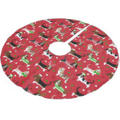 Jupon De Sapin En Polyester Brossé Christmas Basset Hound (Angle)