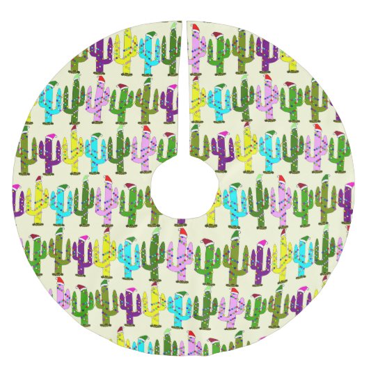 Jupon De Sapin En Polyester Brossé Christmas Cactus (Devant)