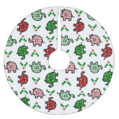 Jupon De Sapin En Polyester Brossé Christmas Elephant Patterned (Devant)