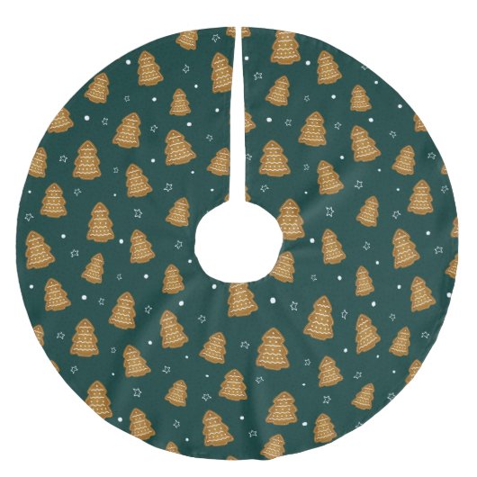 Jupon De Sapin En Polyester Brossé Christmas Gingerbread Trees (Devant)
