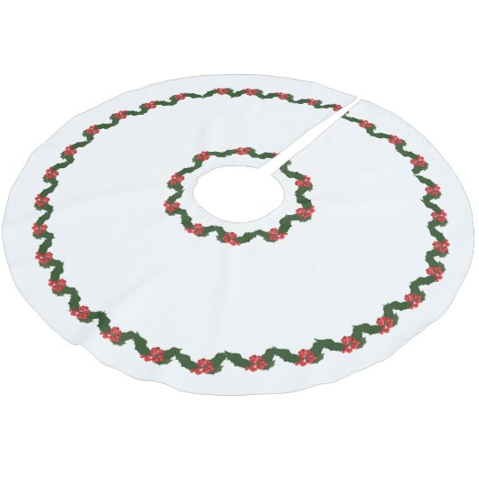 Jupon De Sapin En Polyester Brossé Christmas Holly (Angle)