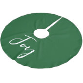 Jupon De Sapin En Polyester Brossé Christmas Joy Emerald Green Script Typographie (Angle)
