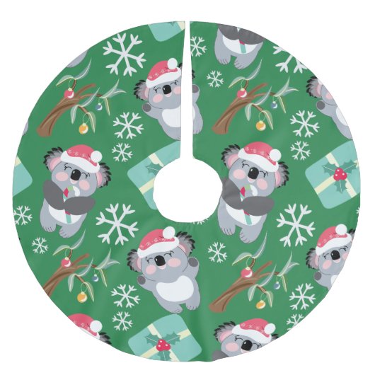 Jupon De Sapin En Polyester Brossé Christmas Koala (Devant)