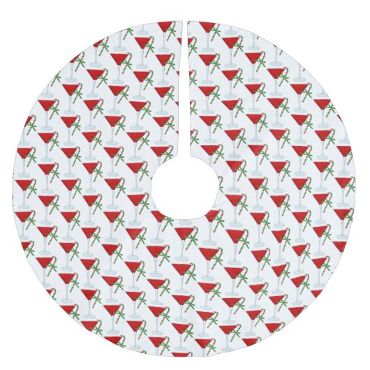 Jupon De Sapin En Polyester Brossé Christmas Martini Cocktail With Candy Canes (Devant)