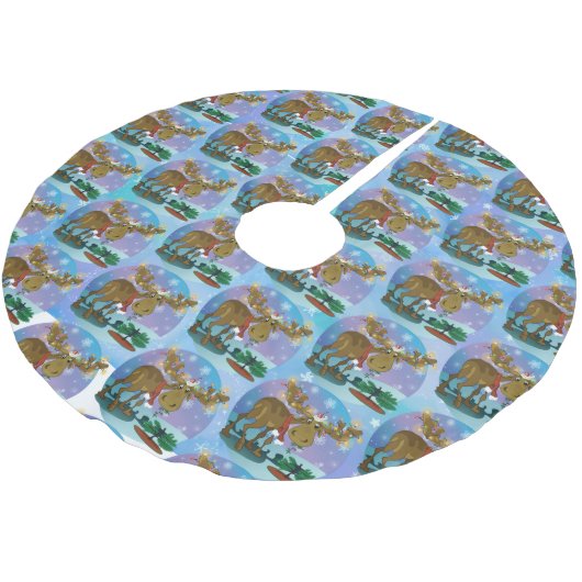 Jupon De Sapin En Polyester Brossé Christmas Moose (Angle)