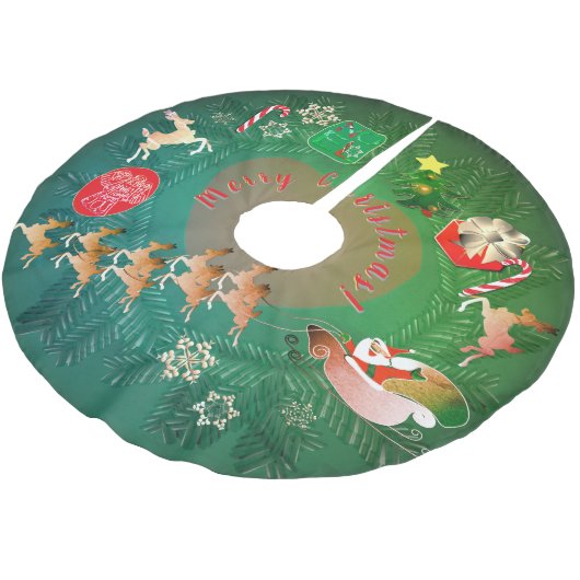 Jupon De Sapin En Polyester Brossé Christmas Nostalgia Tree Skirt (Angle)