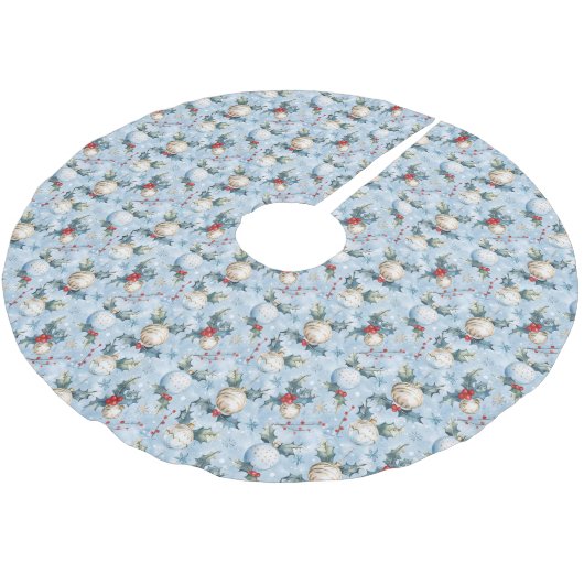 Jupon De Sapin En Polyester Brossé Christmas Pattern Tree Skirt (Angle)