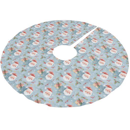 Jupon De Sapin En Polyester Brossé Christmas Pattern Tree Skirt (Angle)