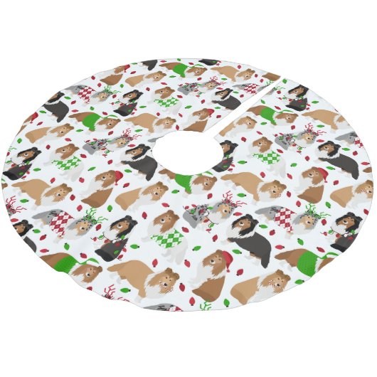 Jupon De Sapin En Polyester Brossé Christmas Shelter Shetland Sheepdog (Angle)