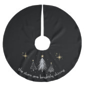 Jupon De Sapin En Polyester Brossé Christmas Tree Skirt with Gold Stars (Devant)