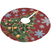Jupon De Sapin En Polyester Brossé Christmas Tree Snowflake Tree Skirt (Angle)