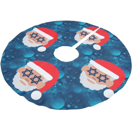 Jupon De Sapin En Polyester Brossé christmukkah père Noël emoji (Angle)