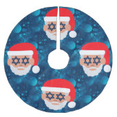 Jupon De Sapin En Polyester Brossé christmukkah père Noël emoji (Devant)