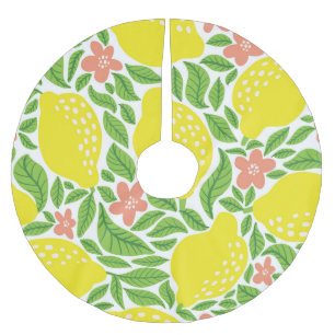Jupon De Sapin En Polyester Brossé Citron Citrus Motif Vintage d'été