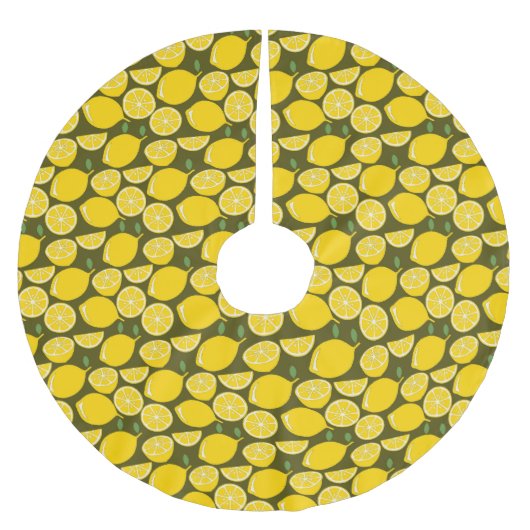 Jupon De Sapin En Polyester Brossé Citron Jaune Moderne Amusant mignon (Devant)