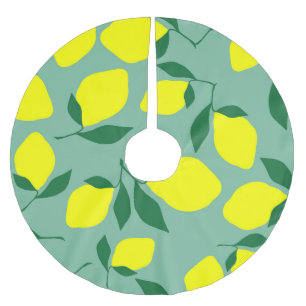 Jupon De Sapin En Polyester Brossé Citron simple, Arrière - plan vert.
