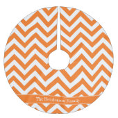 Jupon De Sapin En Polyester Brossé Citrouille White Chevron, nom Citrouille Monogram (Devant)