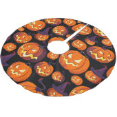 Jupon De Sapin En Polyester Brossé Citrouilles d'Halloween : Motif Éffrayant sans cou (Angle)