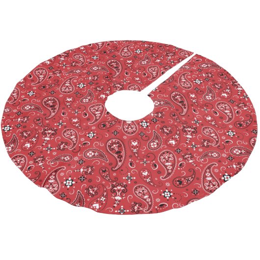 Jupon De Sapin En Polyester Brossé Classic Bandana Red Paisley (Angle)