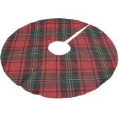Jupon De Sapin En Polyester Brossé Classic Elegant Rouge Tartan Noël (Angle)