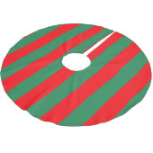 Jupon De Sapin En Polyester Brossé Classic Red and Green Christmas Stripes (Angle)