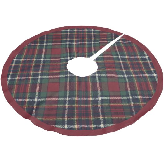 Jupon De Sapin En Polyester Brossé Classic Red Dark Blue Green Plaid Pattern (Angle)