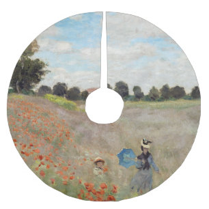 Jupon De Sapin En Polyester Brossé Claude Monet - Champ de coquelicots