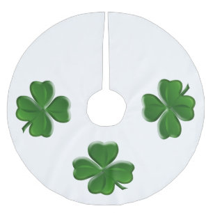 Jupon De Sapin En Polyester Brossé Clover à quatre feuilles - Symbole de la Saint Pat