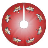 Jupon De Sapin En Polyester Brossé Cochon de Noël volant (Devant)