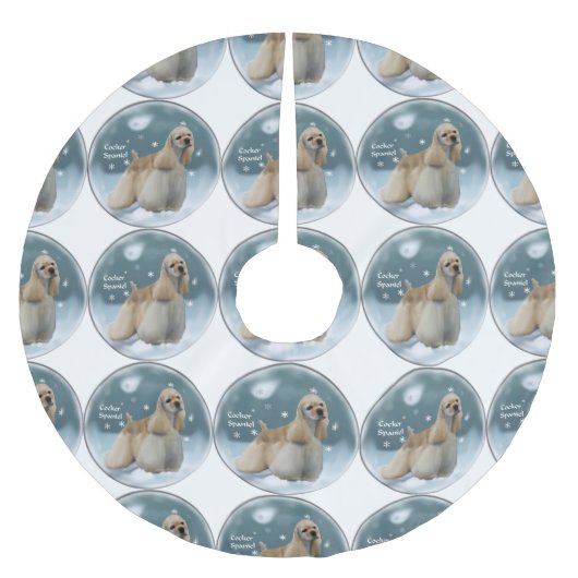 Jupon De Sapin En Polyester Brossé Cocker Spaniel Cadeaux de Noël (Devant)