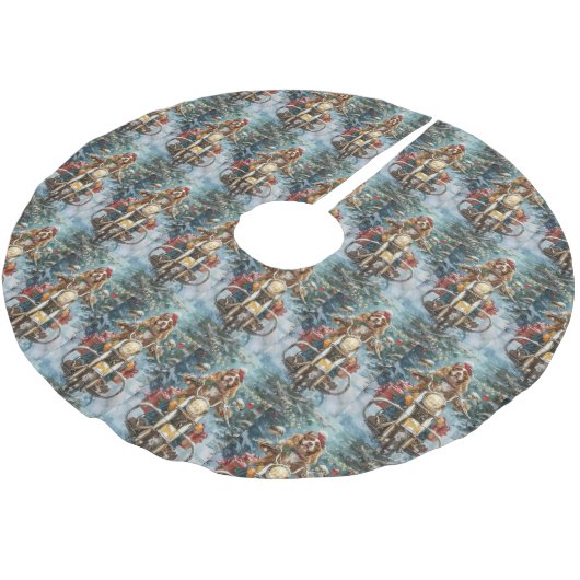 Jupon De Sapin En Polyester Brossé Cocker Spaniel Chien équitation Moto Noël (Angle)