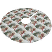 Jupon De Sapin En Polyester Brossé Cocker Spaniel dans la neige Noël (Angle)