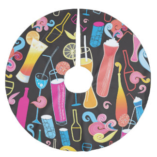 Jupon De Sapin En Polyester Brossé Cocktails colorés Graphic Motif sans couture