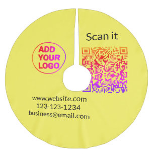 Jupon De Sapin En Polyester Brossé Code QR minimal simple ajouter un logo scanner nom