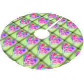 Jupon De Sapin En Polyester Brossé coeur rose vert (Angle)