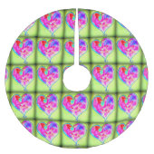 Jupon De Sapin En Polyester Brossé coeur rose vert (Devant)